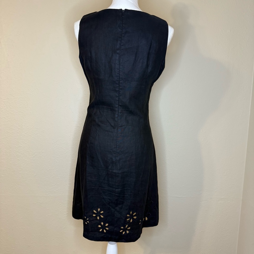 Bloomingdale's Black Linen Midi Dress - Picture 3 of 5